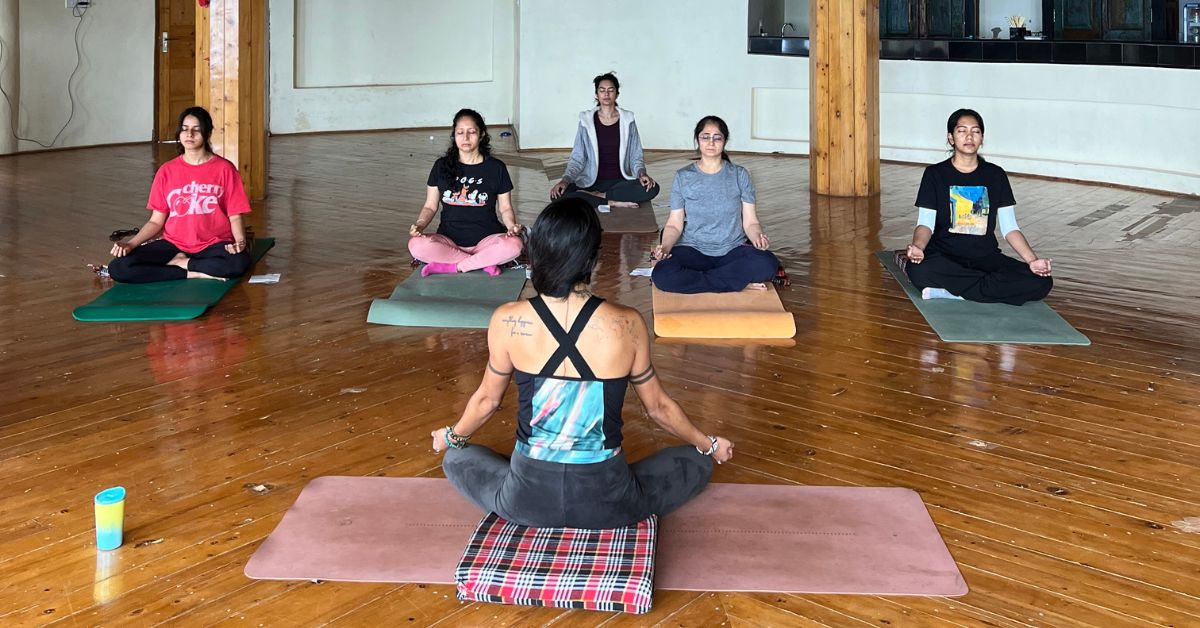 Sound bath in Painting Retreat at Dharamkot Studio, Dharamshala, Himachal Pradesh, India