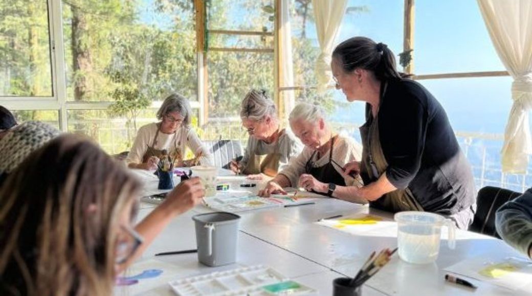 Handbuilding workshop in Pottery Retreat at Dharamkot Studio, Dharamshala, India